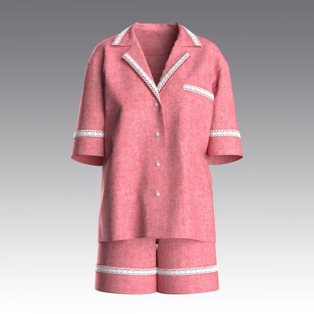 Костюм с шортами из вареного хлопка 4055.53.55 ARDI гранатовый