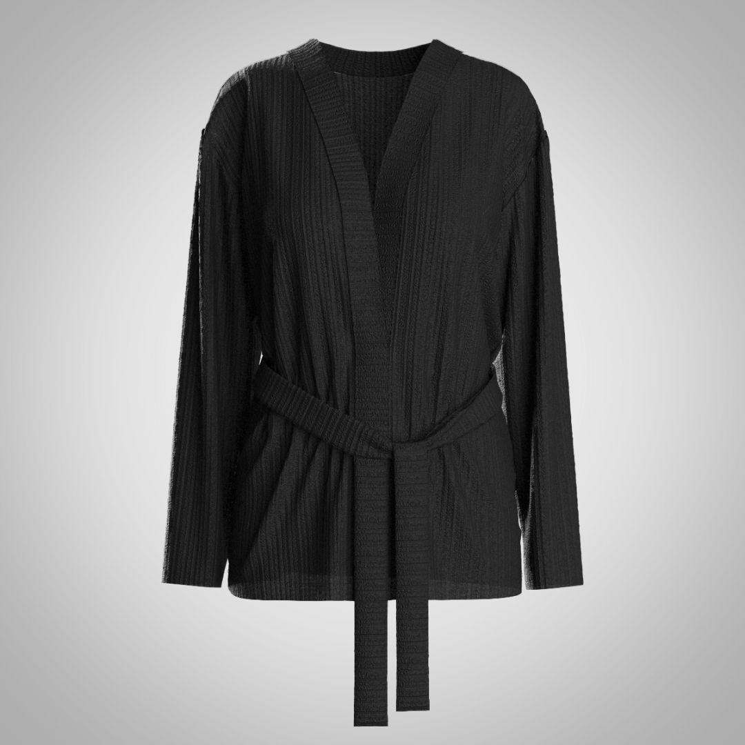 Кардиган из трикотажа в рубчик 2937.45 ARDI черный