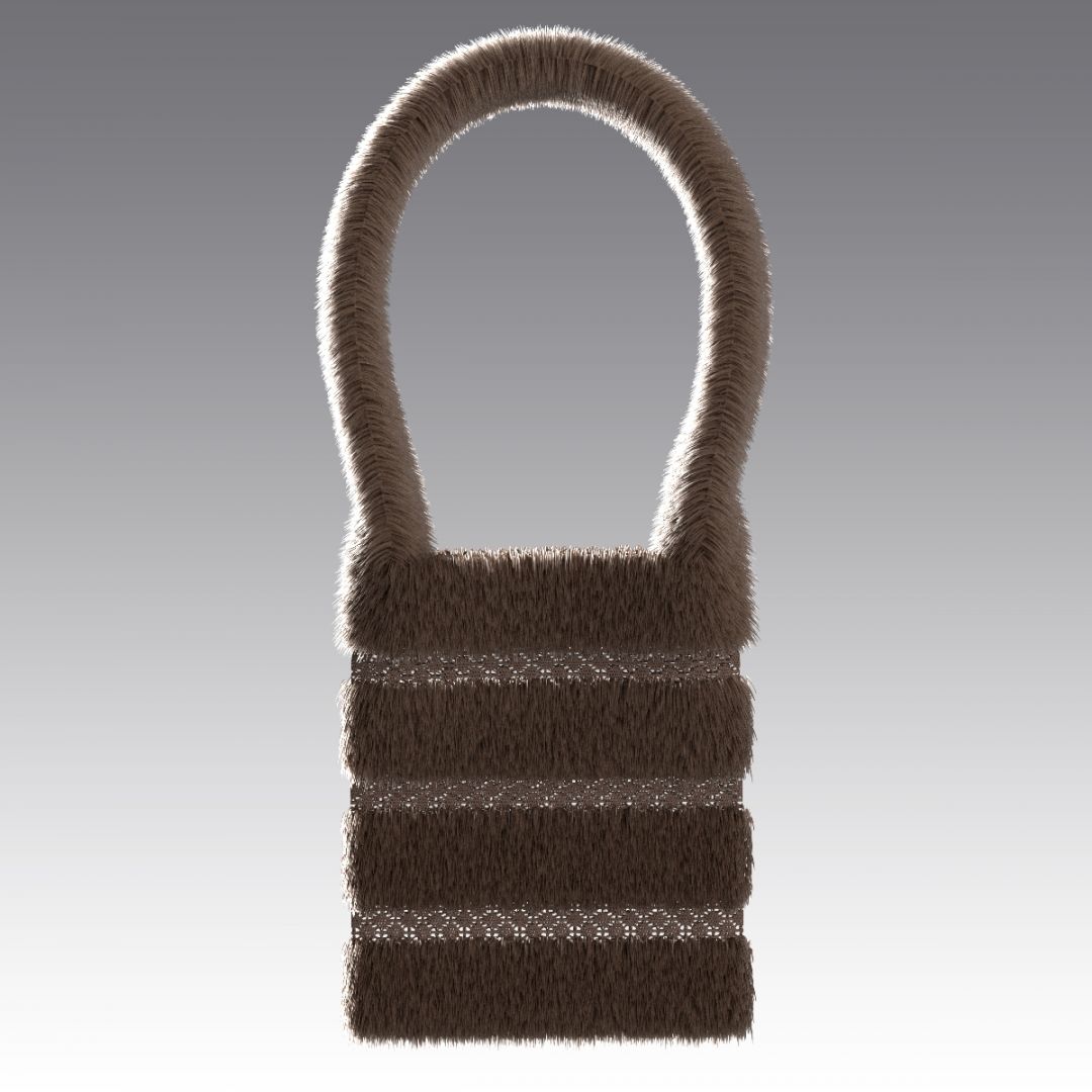 Сумка-шоппер из шерстяного меха и кроше 4029.60 ARDI шоколадный