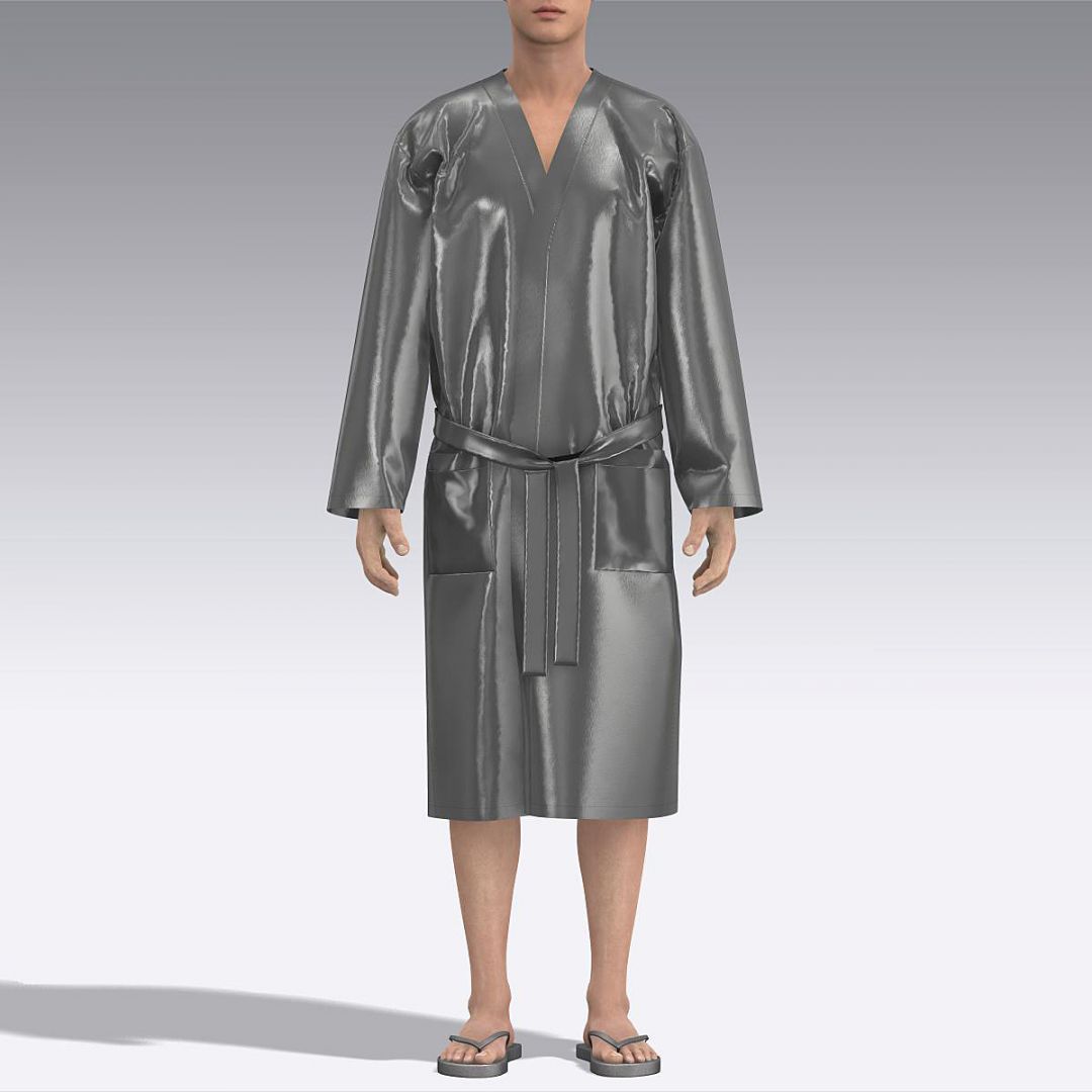 Халат мужской из шелка 7006.98 ARDI серый