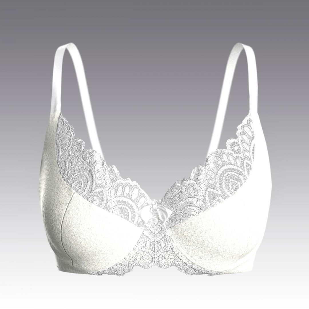 Бюстгальтер без косточек из хлопка с кружевом 2803.19 ARDI белый