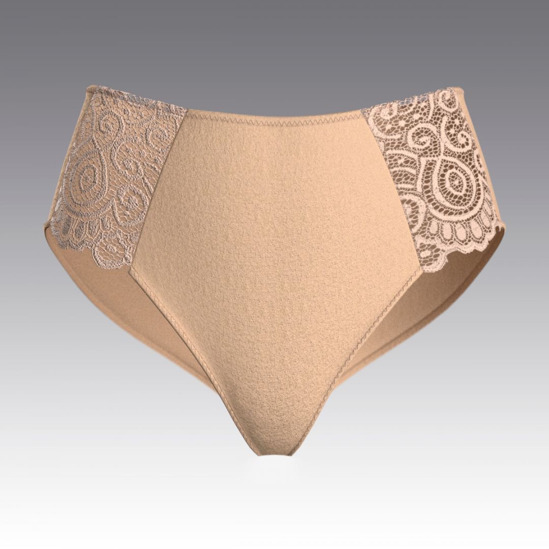 Высокие трусы из хлопка с кружевом 4023.24 ARDI бежевый