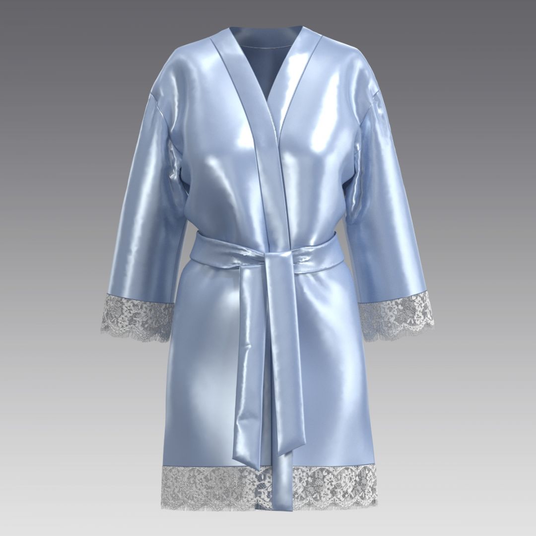 Халат из шелка и кружева 4067.48 ARDI голубой