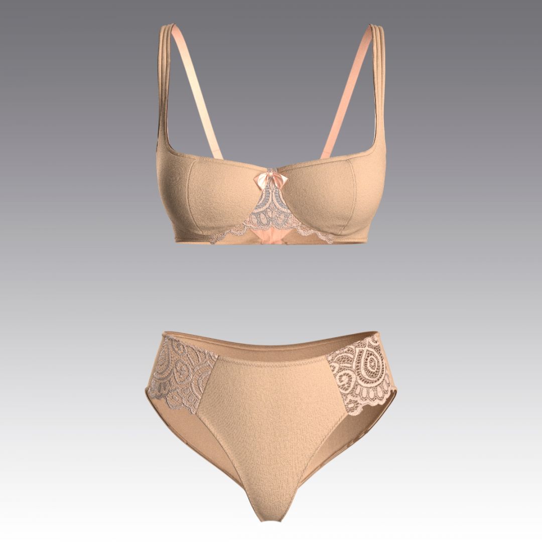 Комплект из хлопка с кружевом 4023.04.23 ARDI бежевый