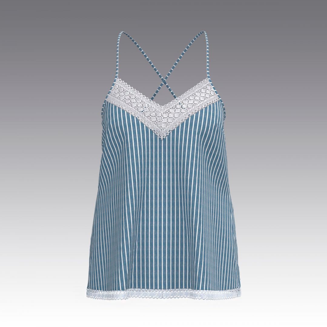 Топ из вареного хлопка 2982.40 ARDI синий