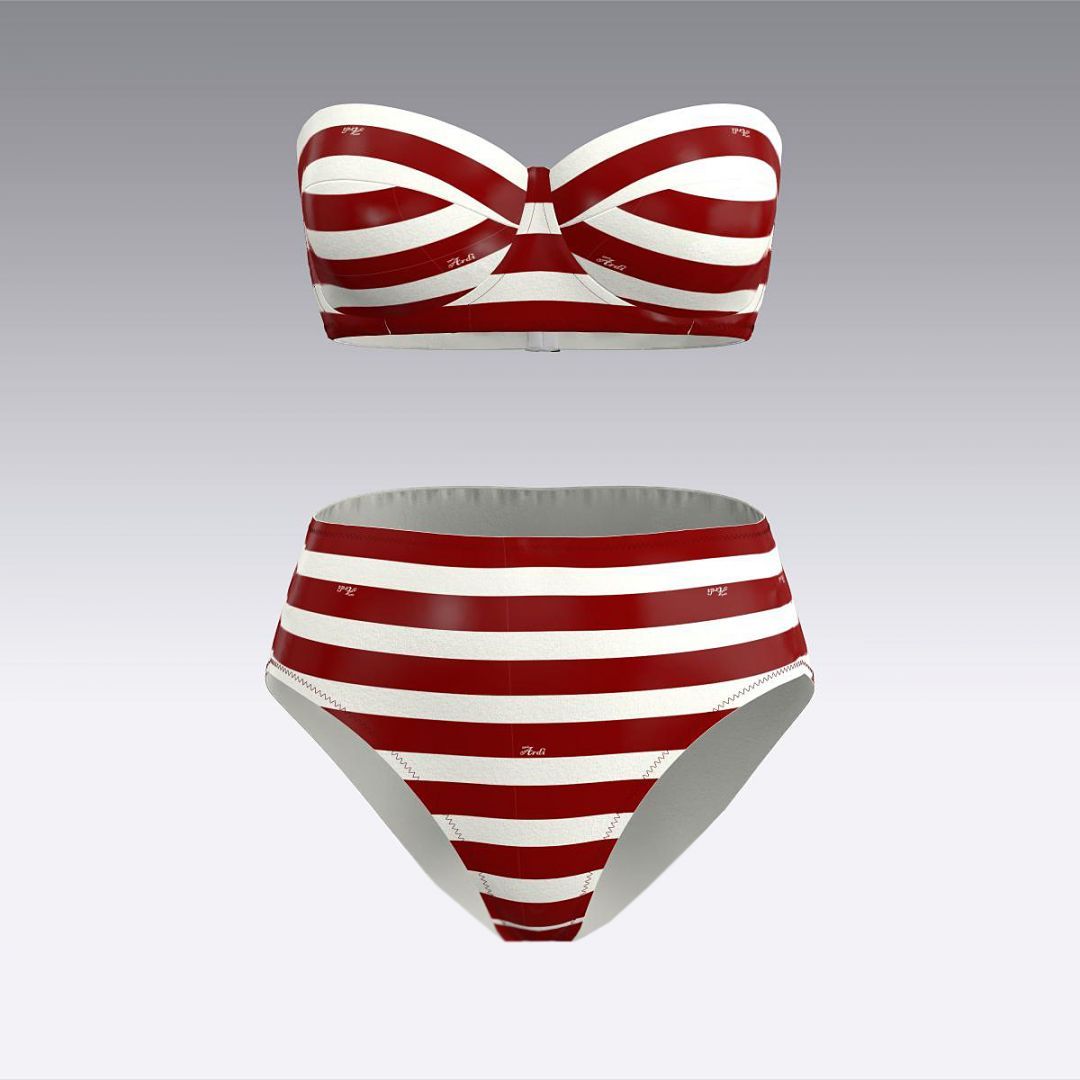 Купальник раздельный в полоску 3032.18.24 ARDI красный