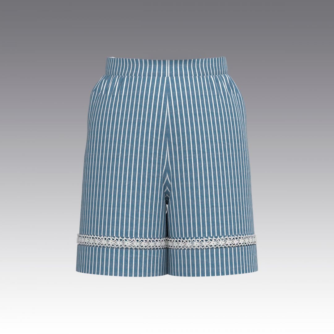 Шорты в пижамном стиле из вареного хлопка 2982.55 ARDI синий