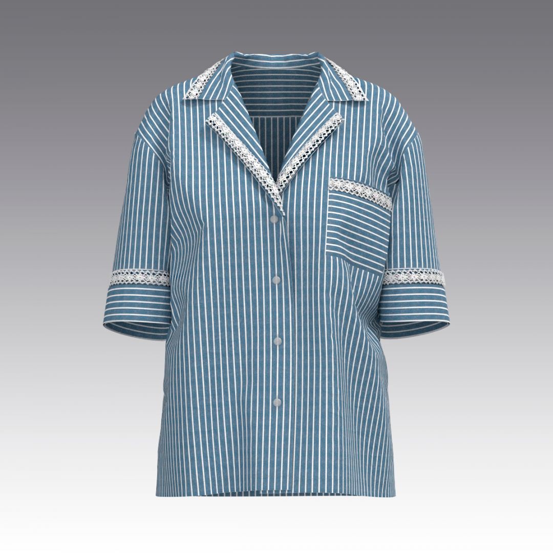 Жакет с коротким рукавом в пижамном стиле 2982.53 ARDI синий