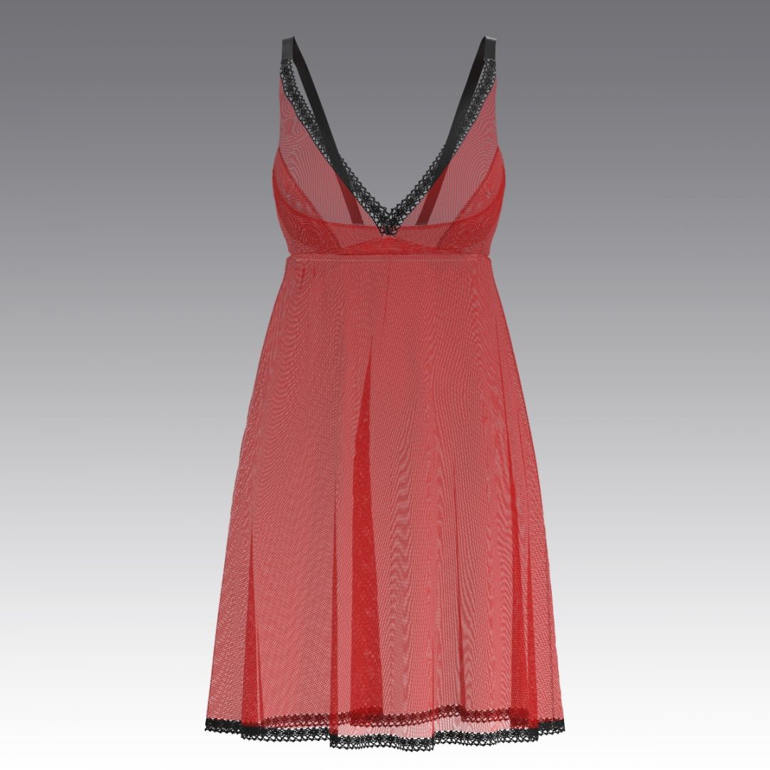 Ночная сорочка из сетки 4010.42 ARDI красный