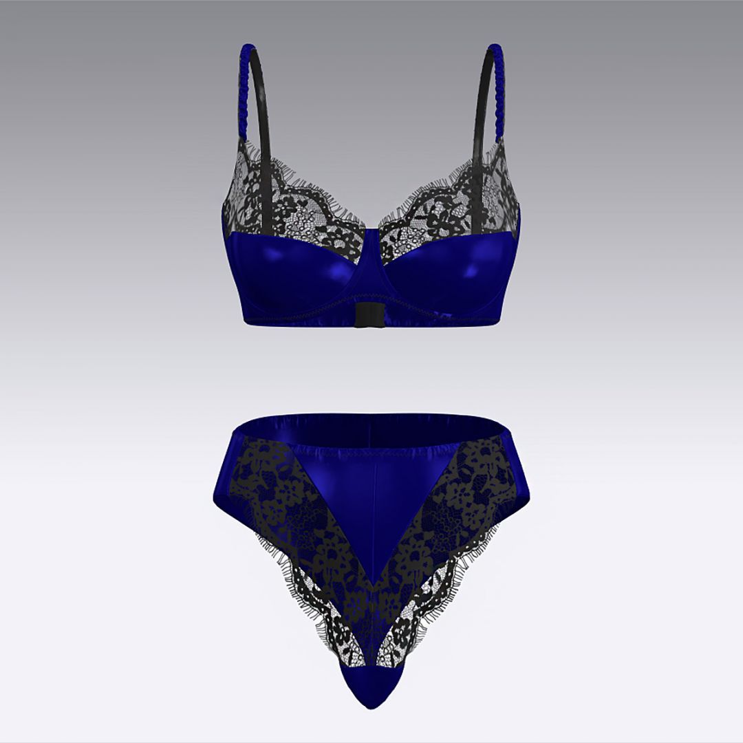 Комплект из шелка и кружева 2941.12.22 ARDI синий