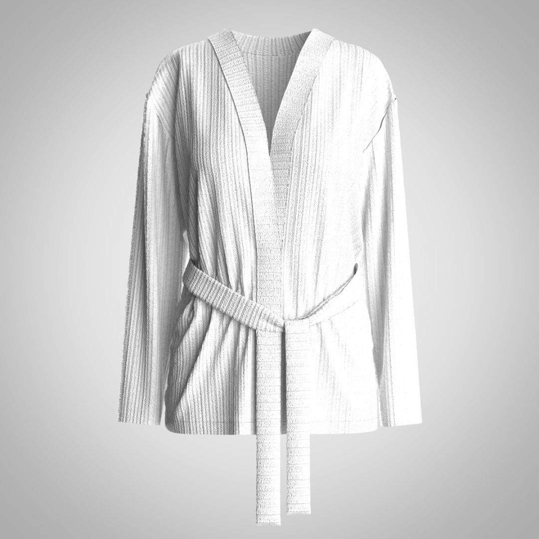 Кардиган из трикотажа в рубчик 2913.45 ARDI молочный