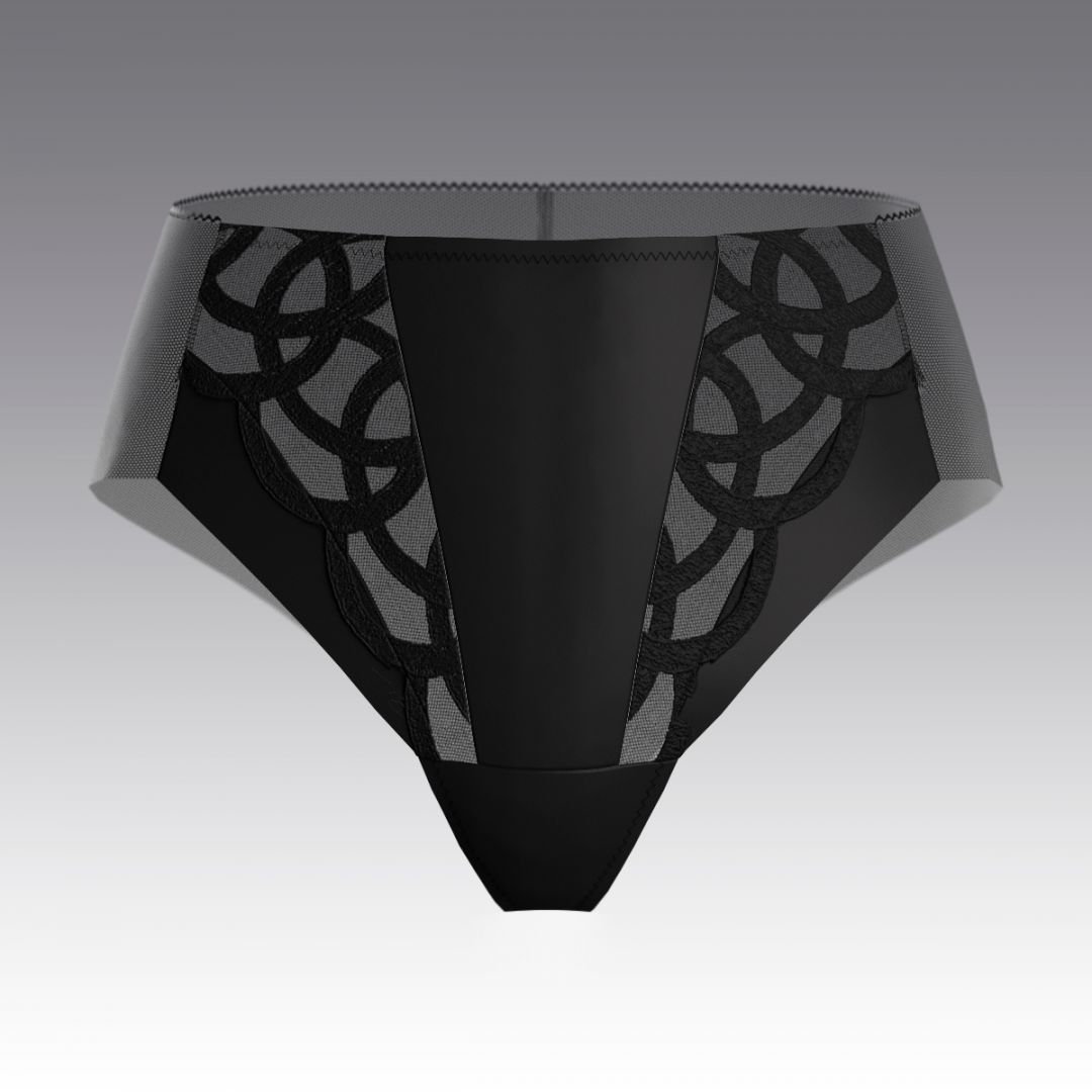 Высокие трусы из атласа с кружевом 4106.24 ARDI черный