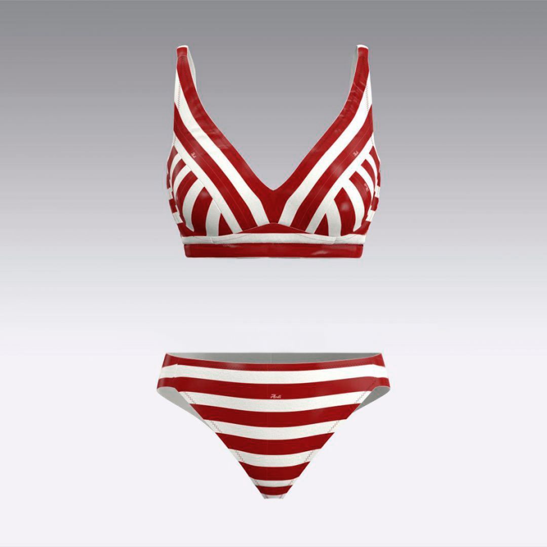 Купальник раздельный в полоску 3032.13.28 ARDI красный
