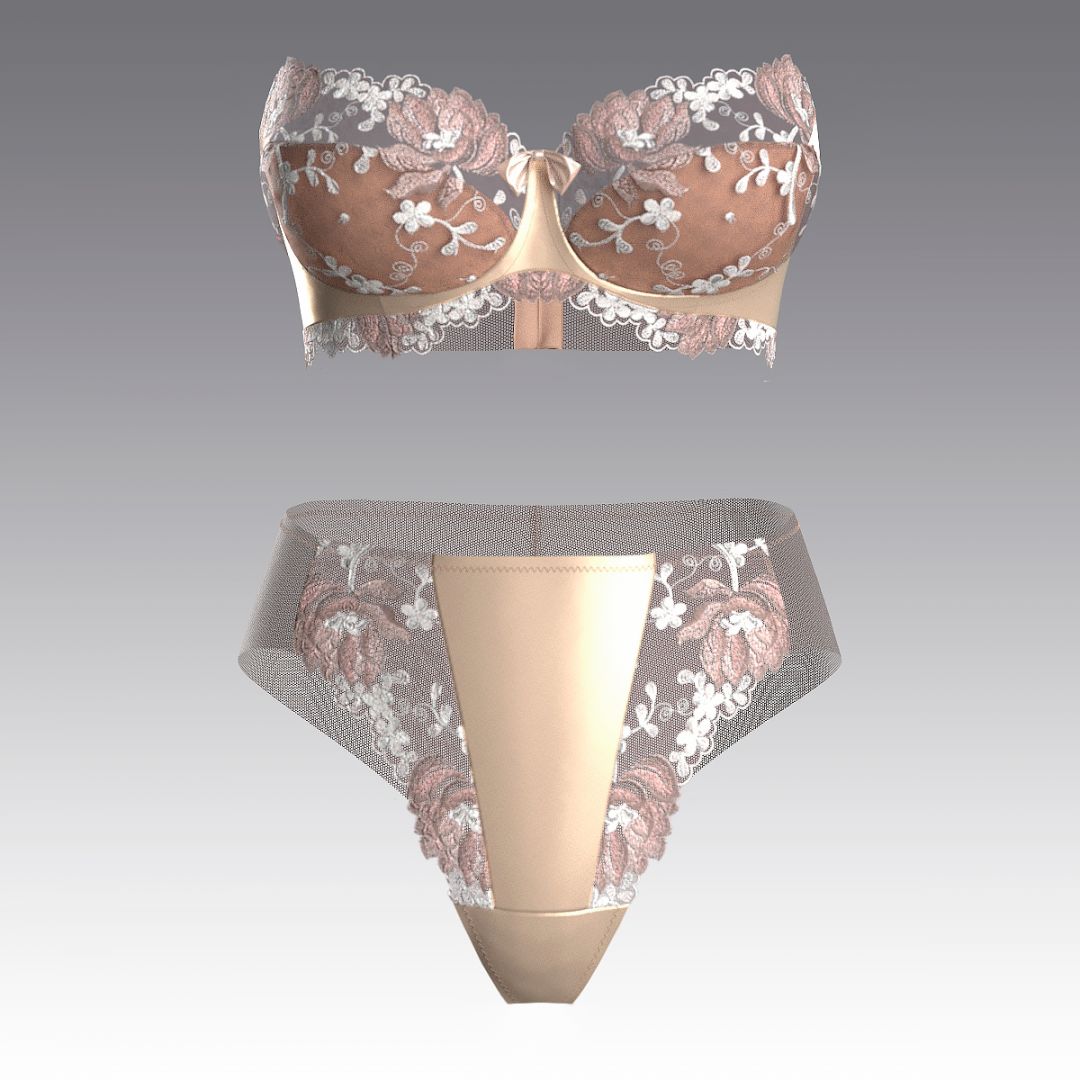 Комплект без бретелей с вышивокй 4107.18.21 ARDI тауп