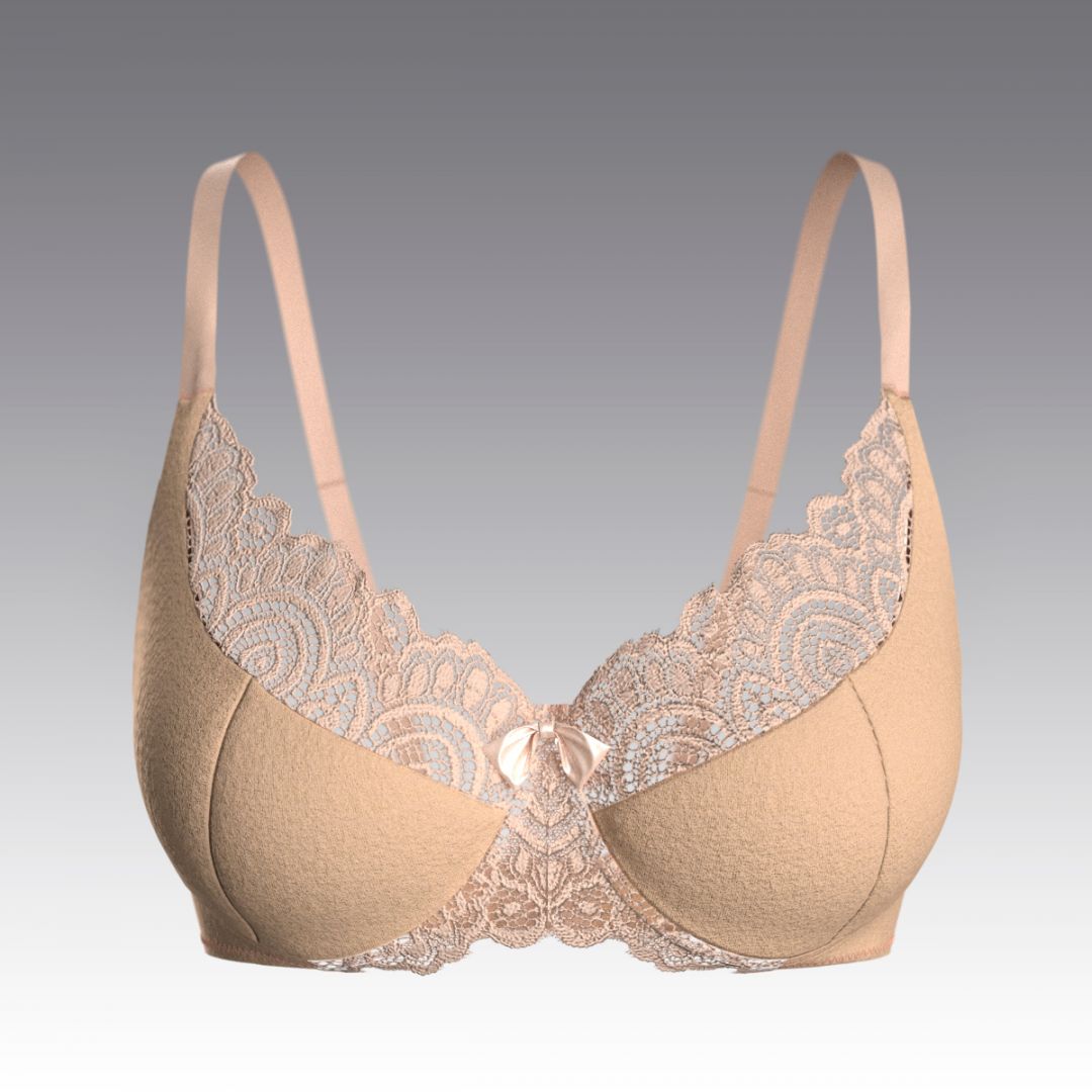 Бюстгальтер из хлопка с кружевом 4023.11 ARDI бежевый