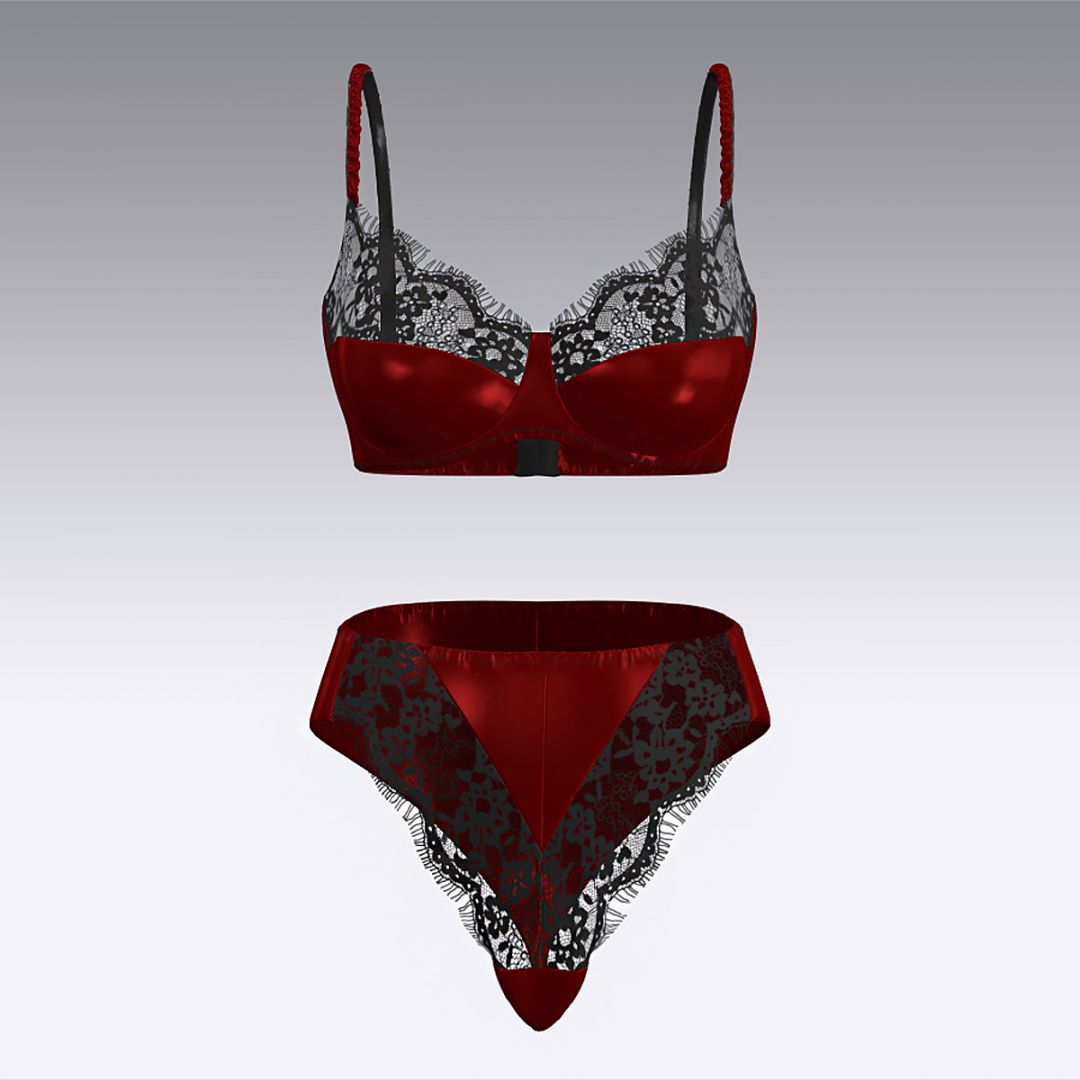 Комплект из шелка и кружева 2942.12.22 ARDI рубиновый