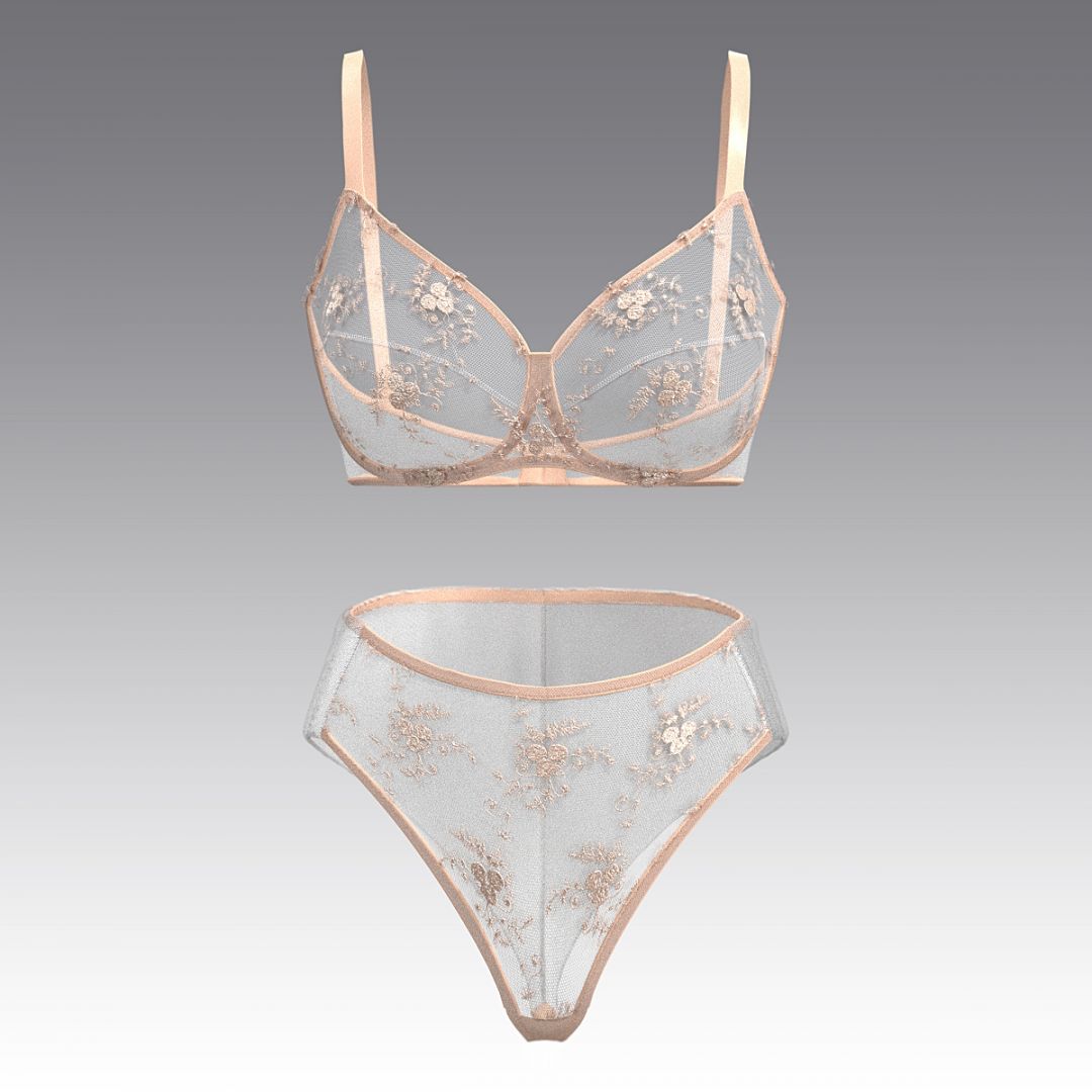 Комплект из тюля с вышивкой 2995.12.21 ARDI сливочный 