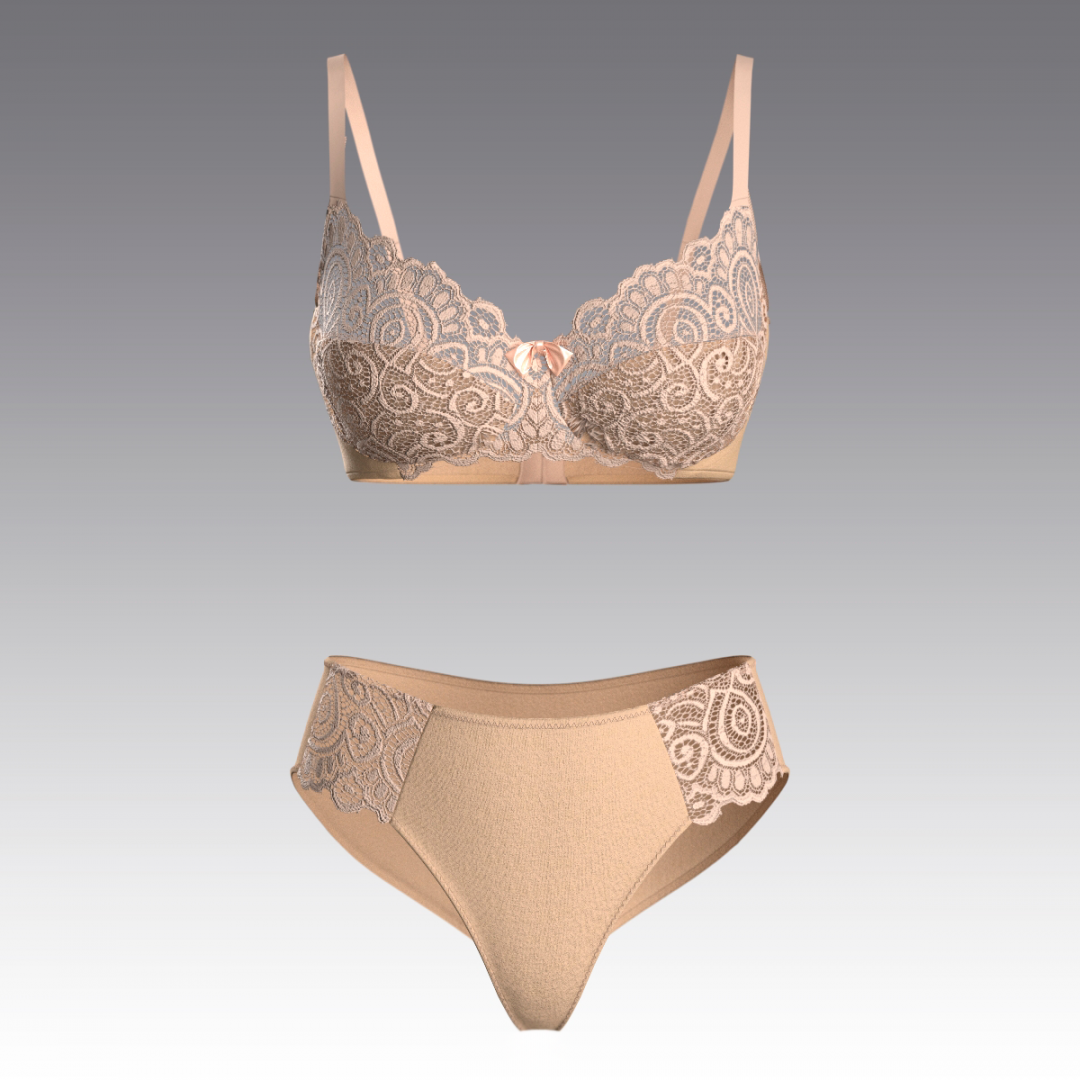 Комплект из хлопка с кружевом 4023.12.23 ARDI бежевый
