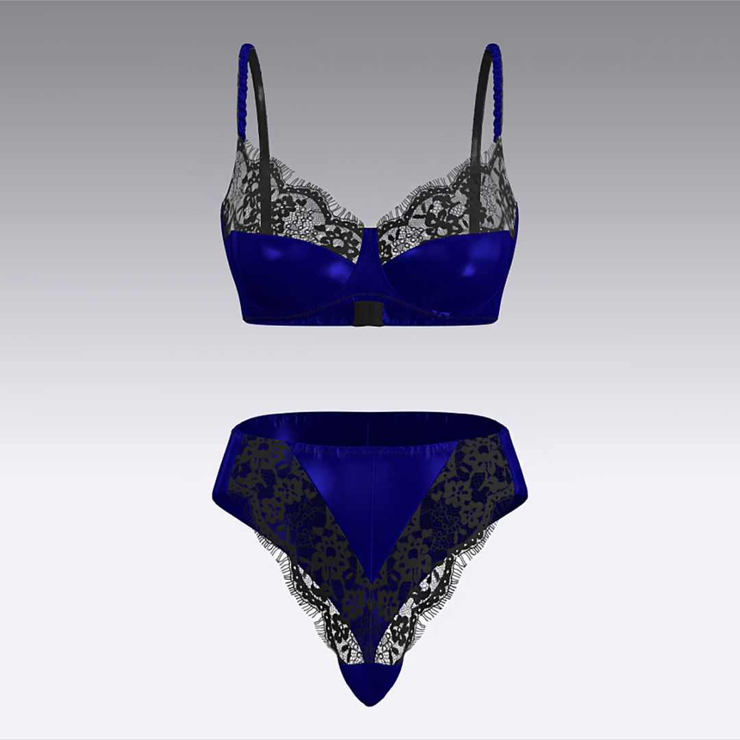 Комплект из шелка и кружева 2941.12.22 ARDI синий