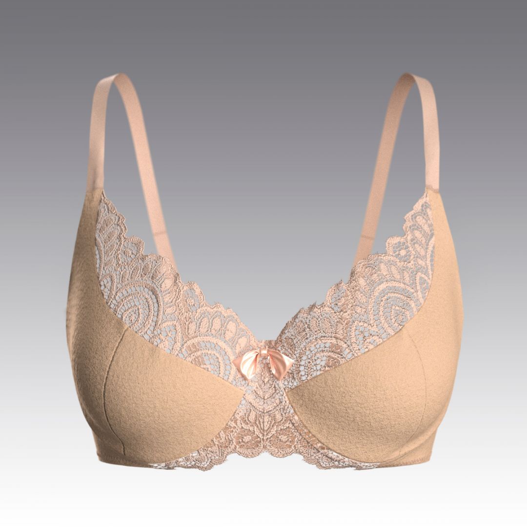 Бюстгальтер без косточек из хлопка с кружевом 4023.19 ARDI бежевый