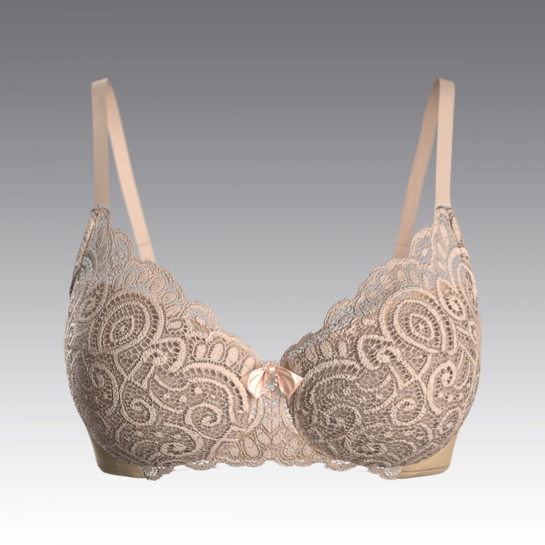 Бюстгальтер из хлопка с кружевом 4023.01 ARDI бежевый