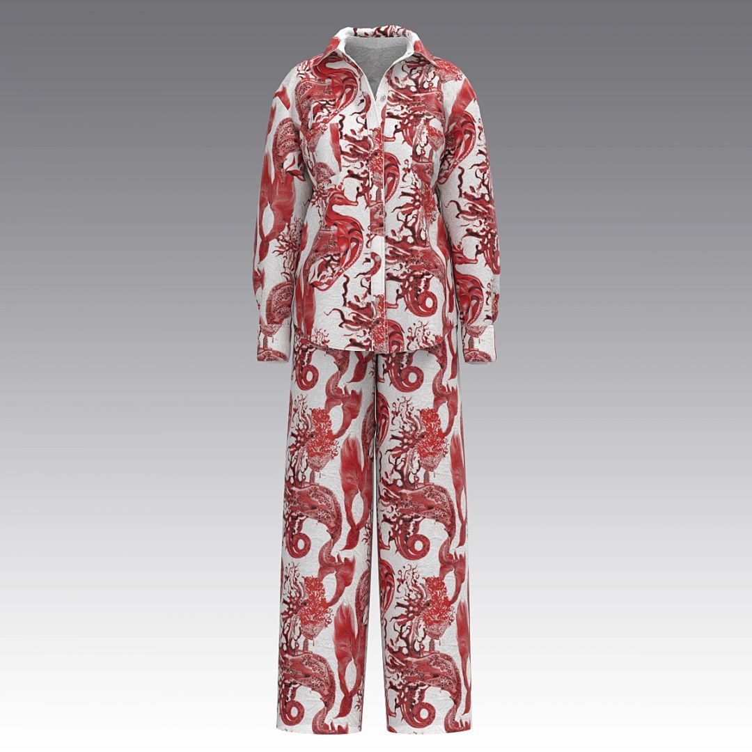 Брючный комплект Corals из хлопка 3030.54.58 ARDI красный