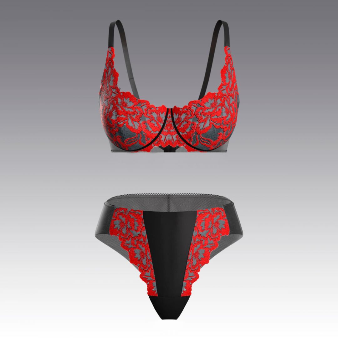 Комплект из кружева 4112.16.21 ARDI красный