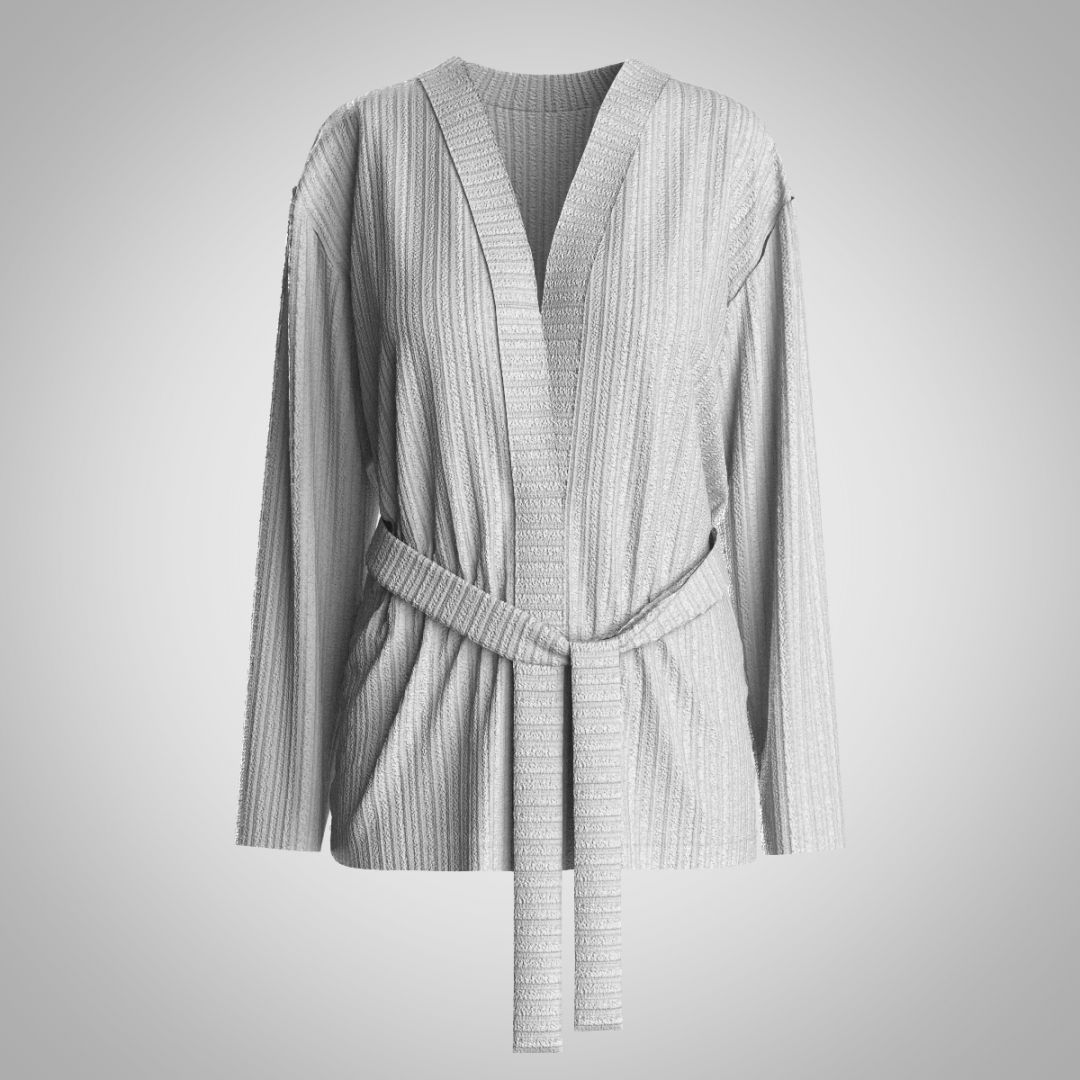 Кардиган из трикотажа в рубчик 2915.45 ARDI серый