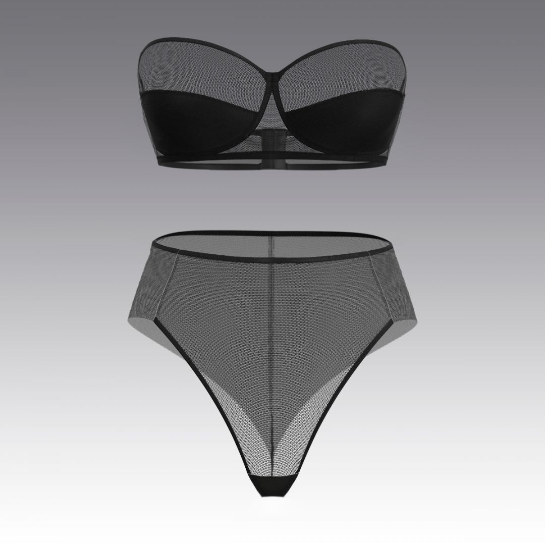 Комплект c балконетом из сетки 4007.18.21 ARDI черный