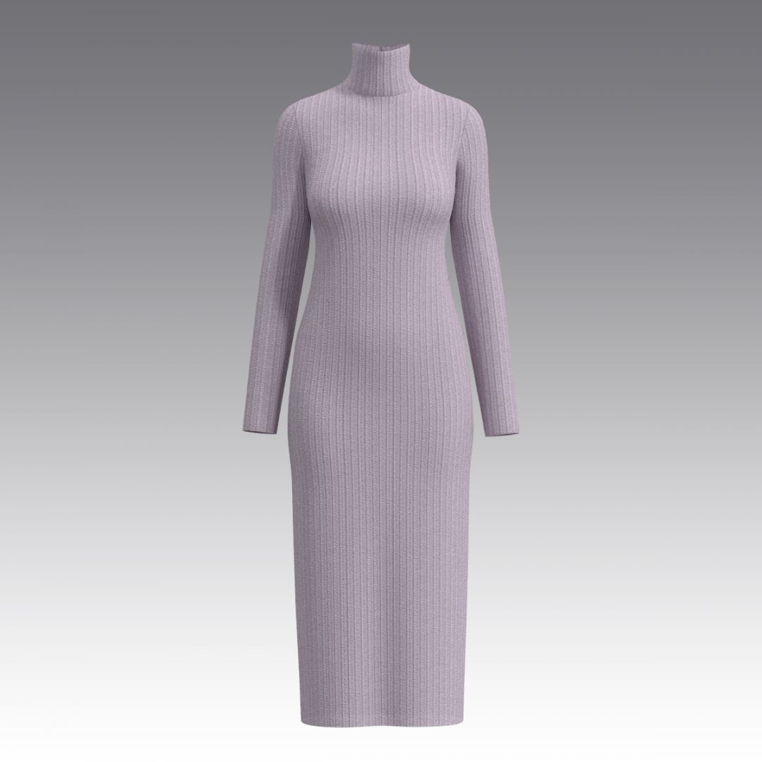 Платье из трикотажа в рубчик 2938.48 ARDI сиреневый