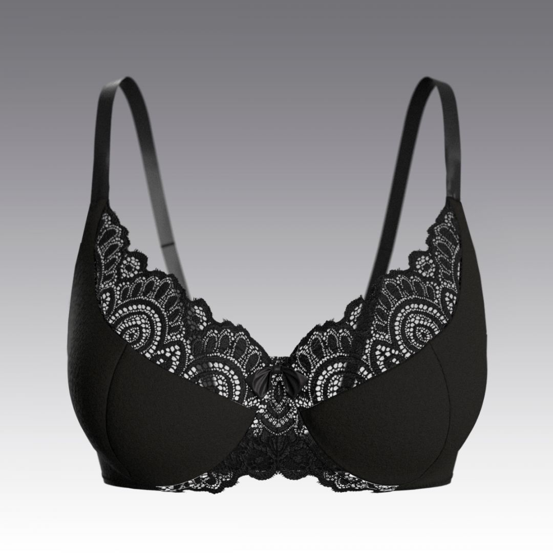 Бюстгальтер из хлопка с кружевом 4024.11 ARDI черный