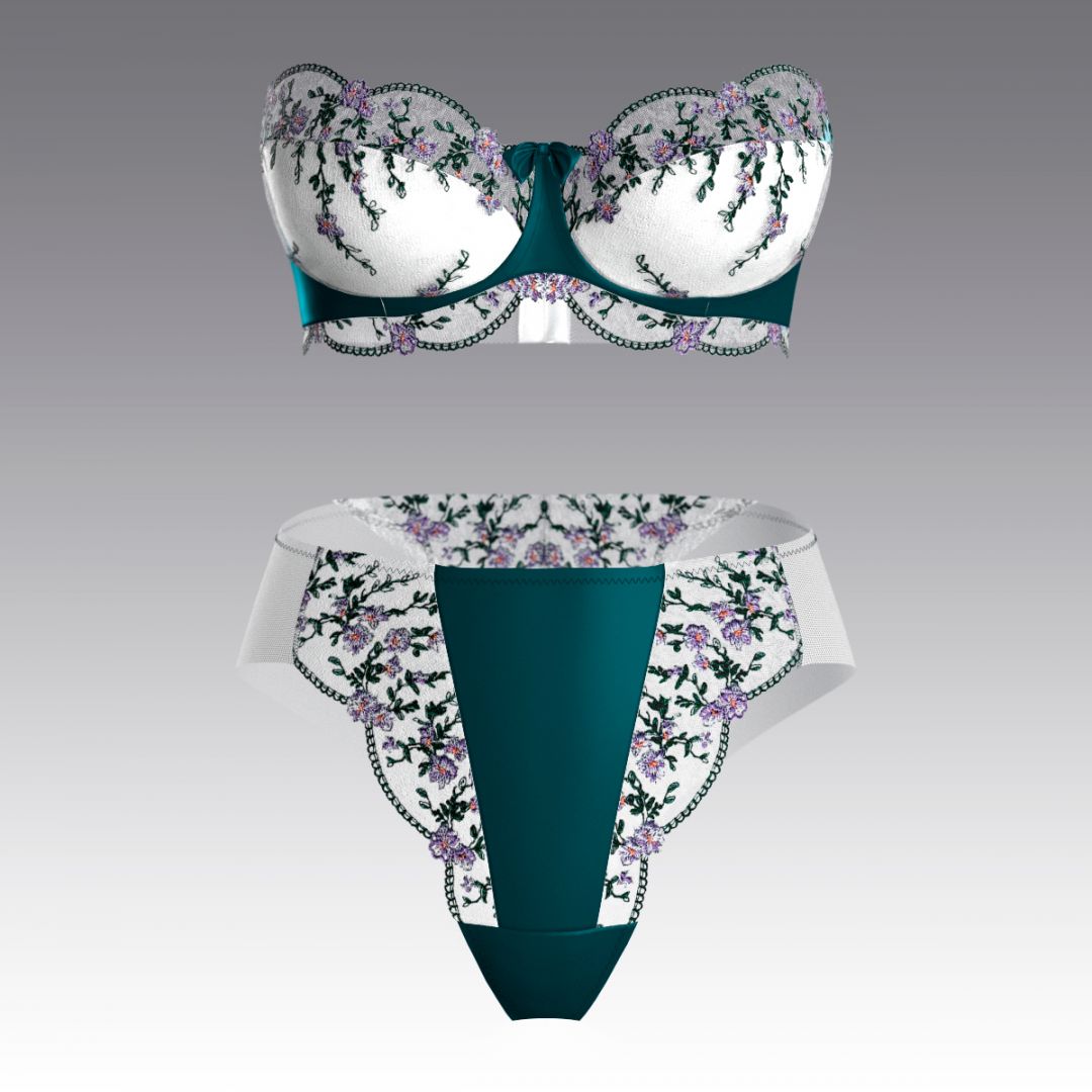 Комплект с балконетом из кружева 4113.18.21 ARDI лавандовый