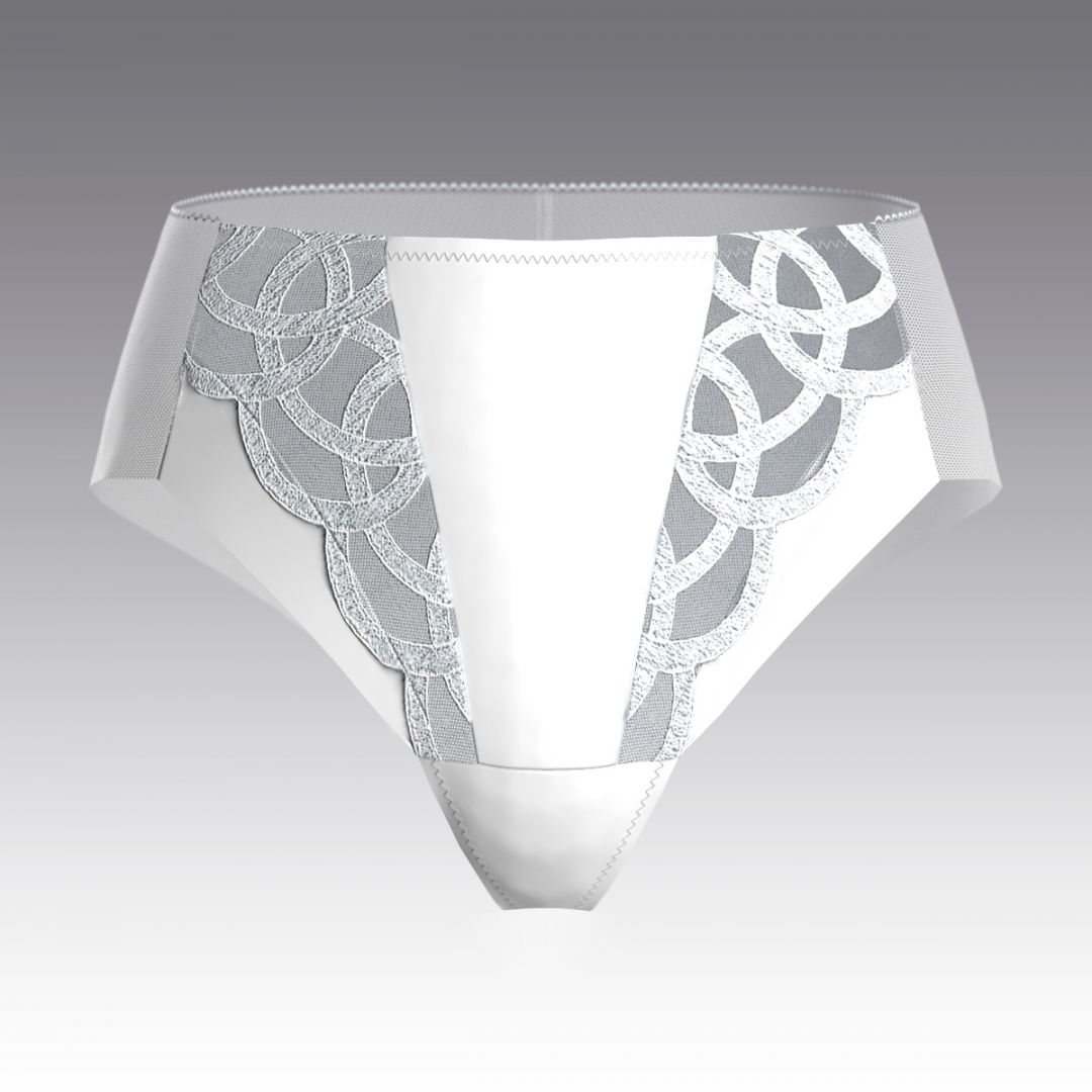 Высокие трусы из атласа с кружевом 4105.24 ARDI белый