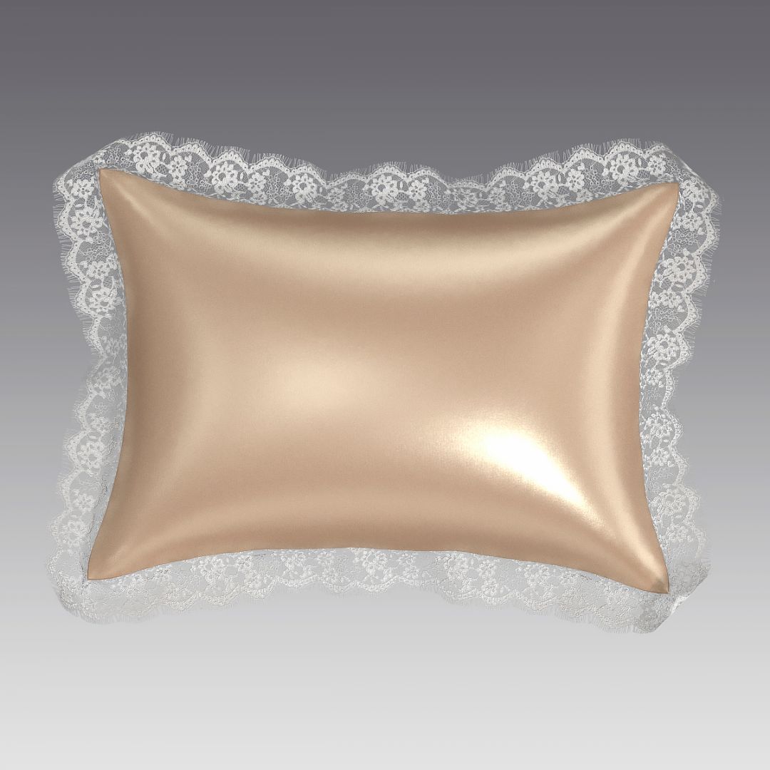 Комплект наволочек из шелка с кружевом 2шт. 5008.05 ARDI янтарь