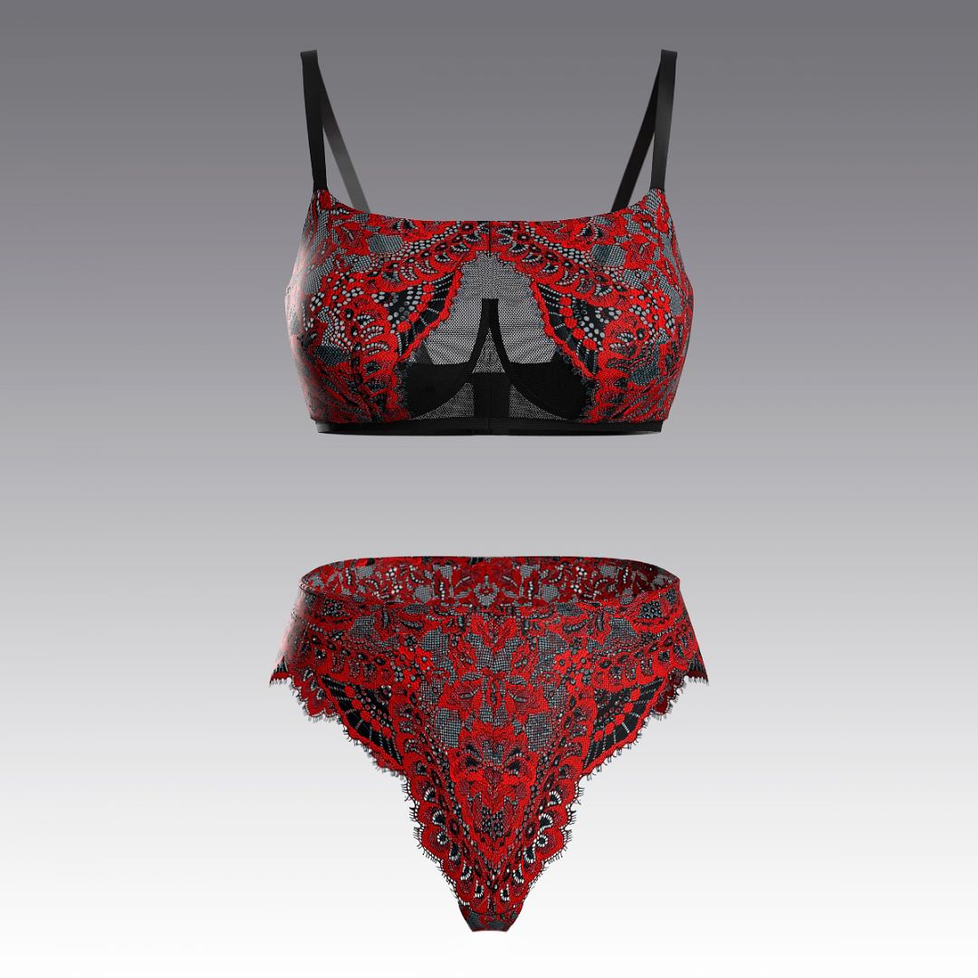 Комплект из кружева Шантильи 4059.10.21 ARDI красный