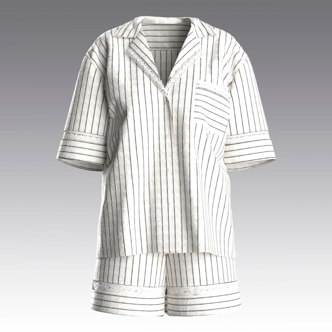 Костюм с шортами пижамном стиле из вареного хлопка 4026.53.55 ARDI молочный