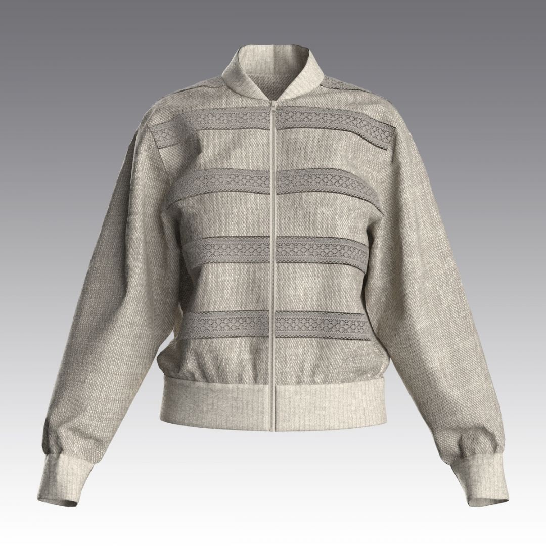 Бомбер из льна с кружевом кроше 4084.43 ARDI натуральный