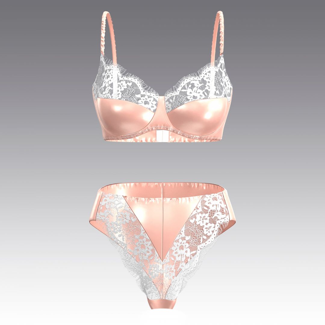 Комплект из шелка и кружева 4068.12.21 ARDI персиковый