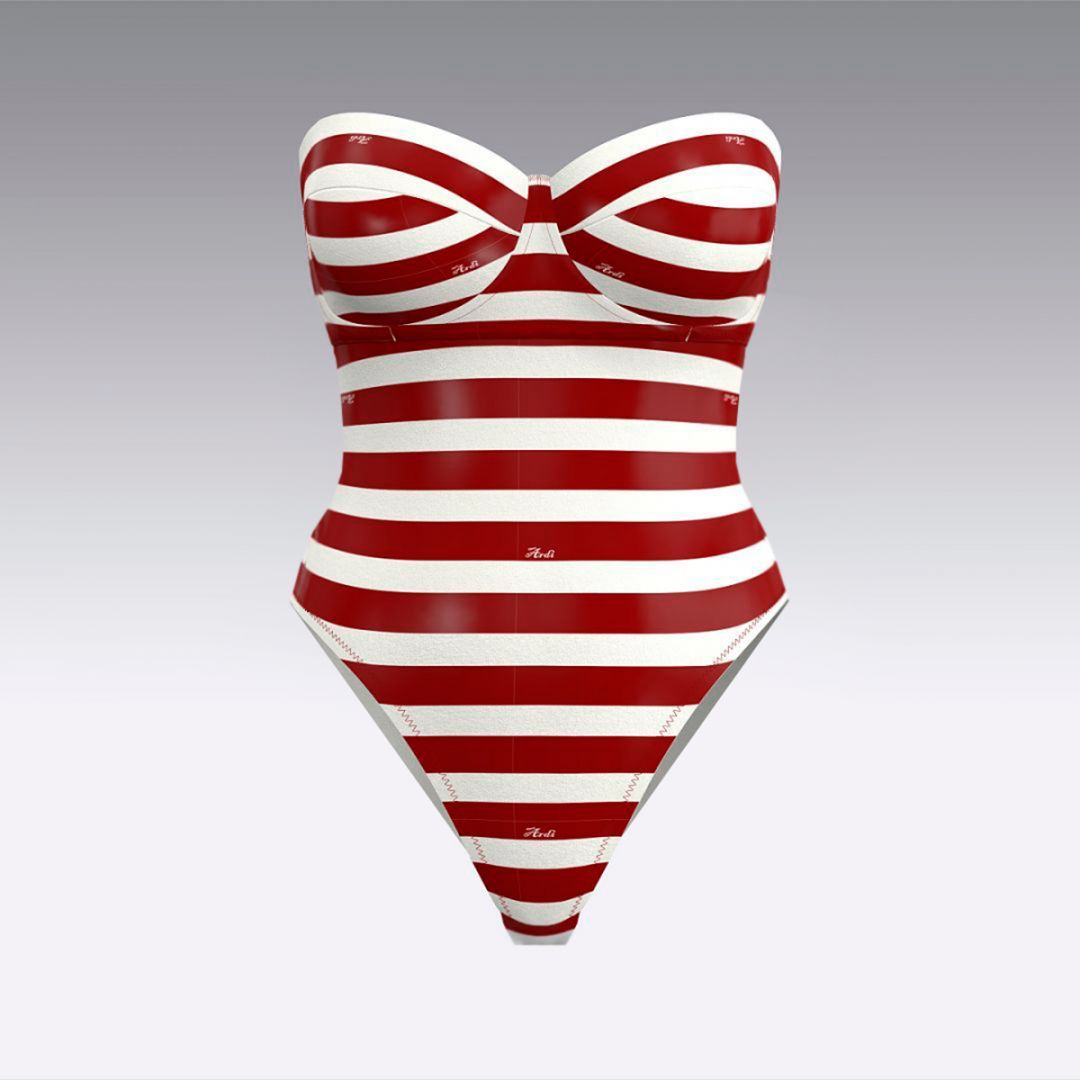Слитный купальник в полоску 3032.75 ARDI красный
