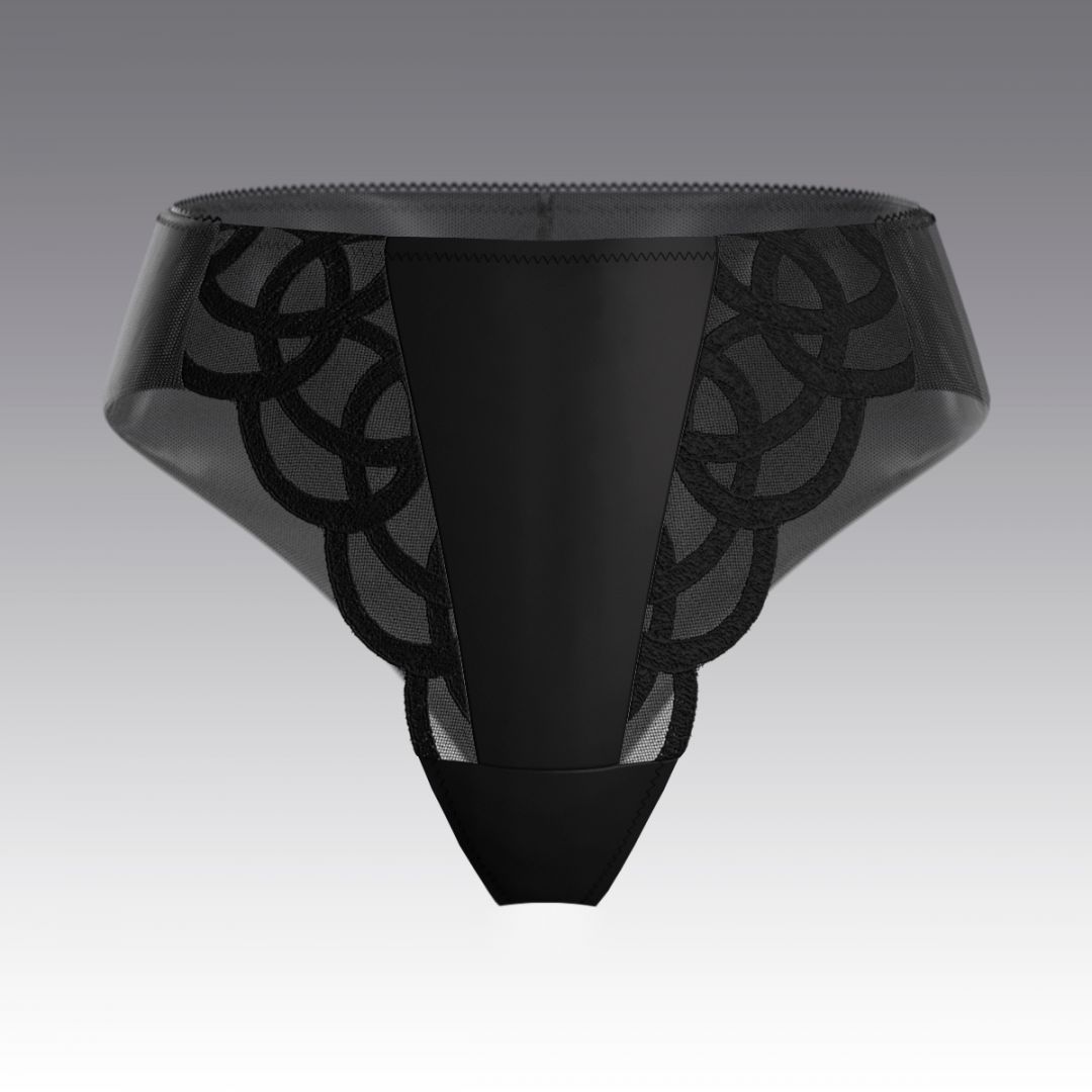 Высокие бразилиано из атласа с кружевом 4106.21 ARDI черный