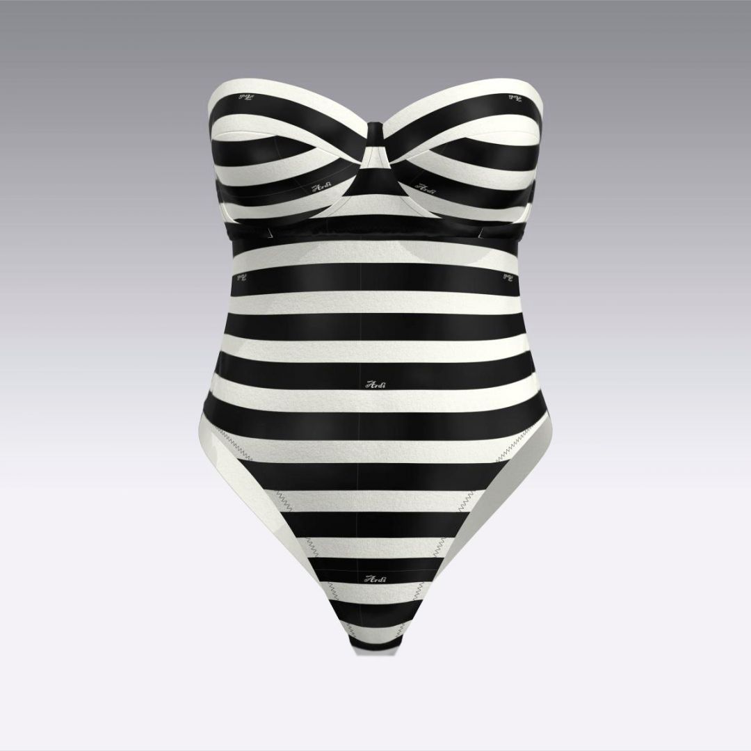 Слитный купальник в полоску 3034.75 ARDI черный