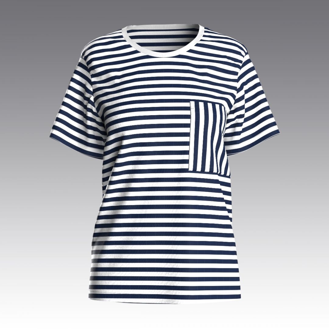 Футболка свободная в полоску 4021.52 ARDI белый