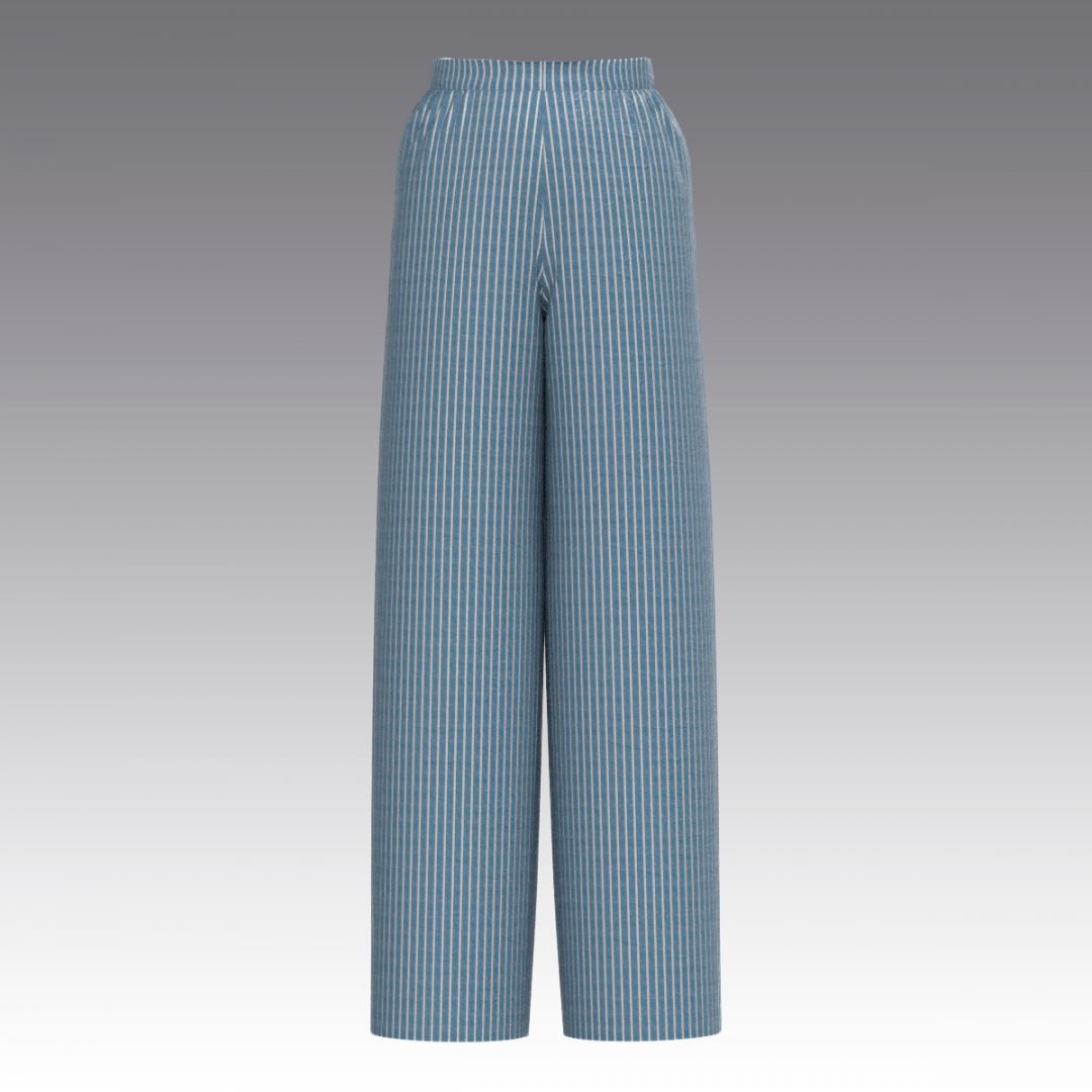 Брюки в пижамном стиле из вареного хлопка 2982.58 ARDI синий