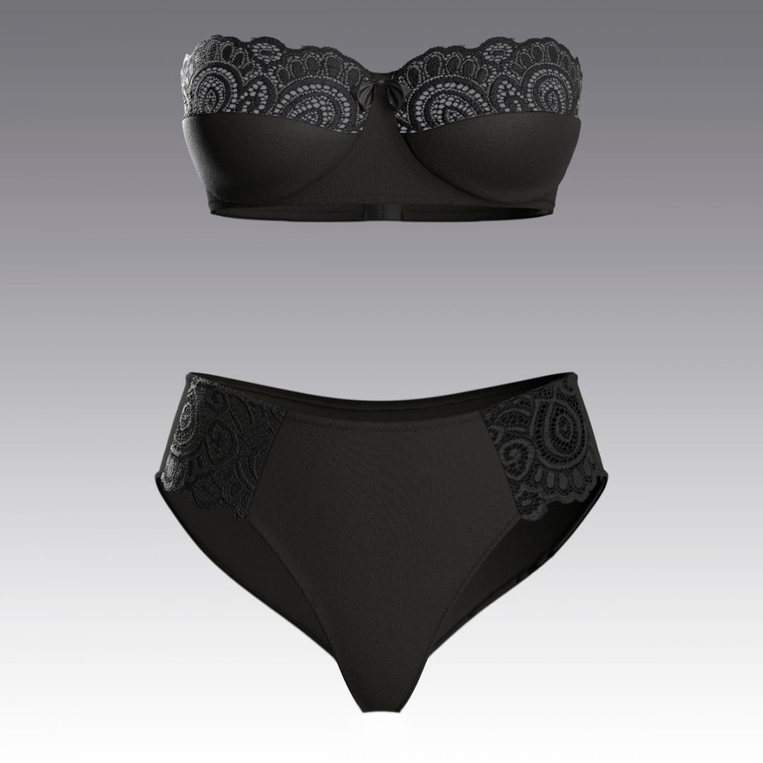 Комплект из хлопка с кружевом 4024.18.23 ARDI черный