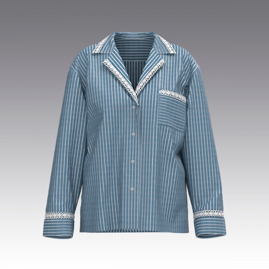 Жакет в пижамном стиле из вареного хлопка 2982.54 ARDI синий