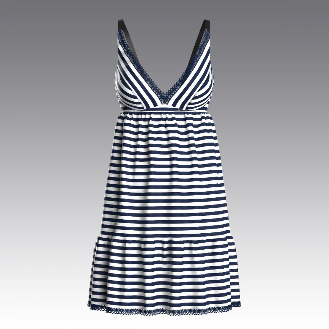 Платье на бретелях в полоску 4021.44 ARDI белый