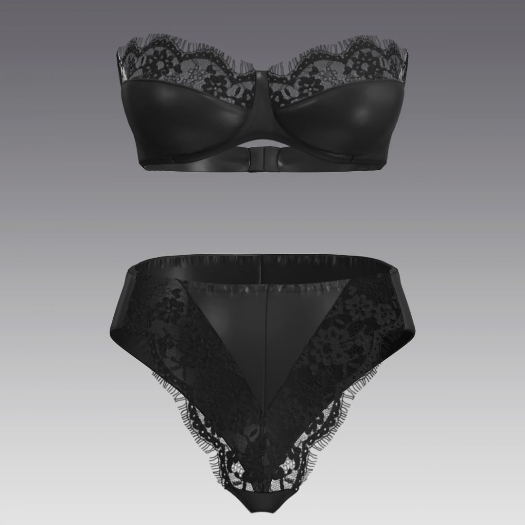 Комплект из шелка и кружева 2939.18.22 ARDI черный