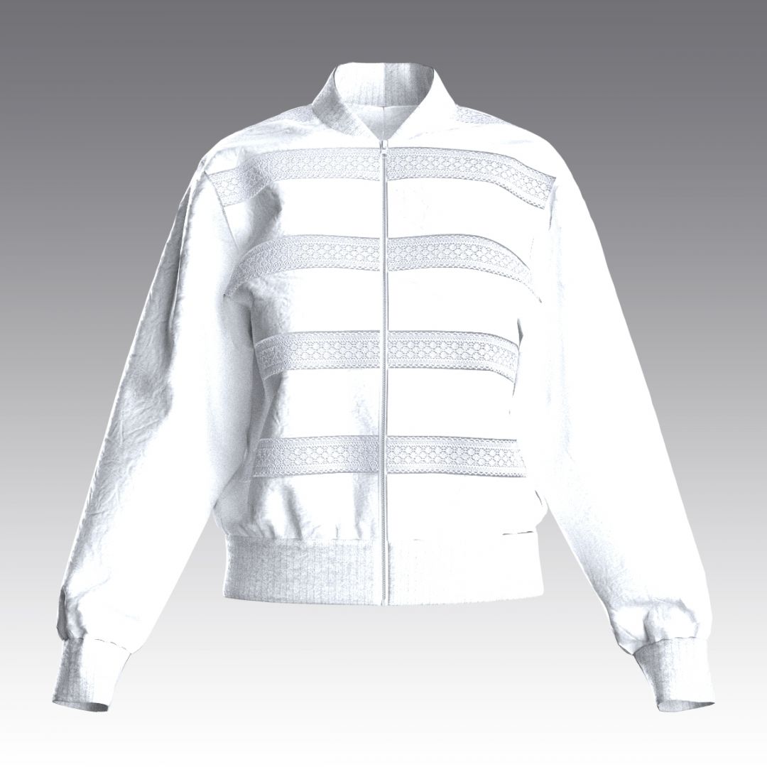 Бомбер из вареного хлопка с кружевом кроше 4080.43 ARDI белый