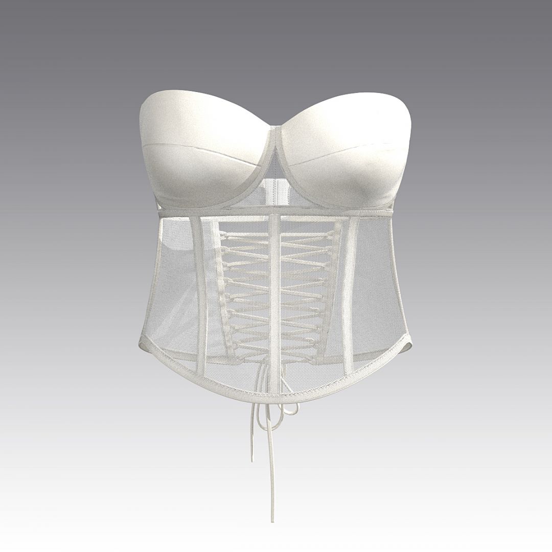 Корсет из сетки с атласными чашками 2951.31 ARDI белый