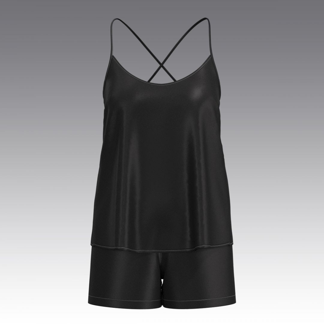 Шелковый комплект топ и шорты 2059.40.56.3 ARDI черный